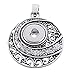 Souarts Antique Silver Color Flower Rhinestone Snap Button Jewelry Charm Pendant for DIY Bracelet (Silver 1)