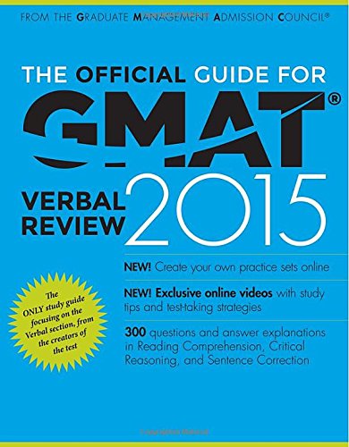 the official guide for gmat verbal review 2015 with online question bank and exclusive video