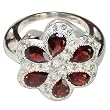 Sterling Silver Garnet Gemstone Ring (rng309)