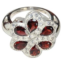 Sterling Silver Garnet Gemstone Ring (rng309)