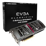 EVGA GeForce GTX560 Ti 448 Cores CLASSIFIED 1280 MB GDDR5, Dual-DualLink DVI, HDMI, DisplayPort, SLI Graphics Cards 012-P3-2068-KR
