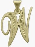 10 Karat Yellow Gold Fancy Initial W Pendant