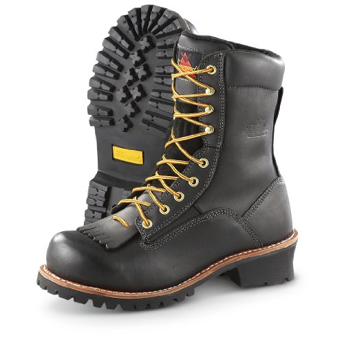 Men's Thorogood 8 inch Logger Work Boots Black