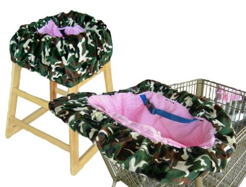Picture of Cozy Patricia Ann Designs Camo Shopping Cart / High Chair Cover - Pink and White Gingham B004QK48JY (Baby Shopping Cart Covers)