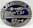 Plumber (Occupation) Blue Enamel Pewter Buckle