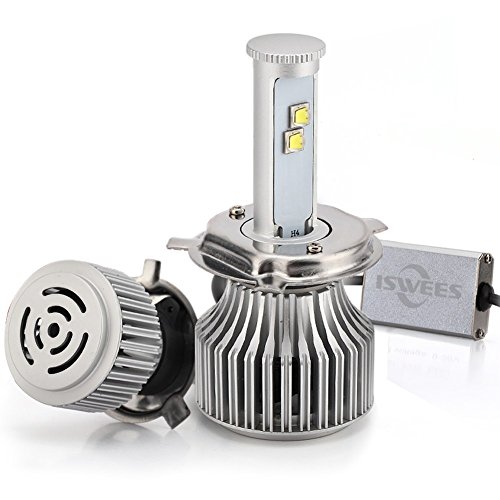 ISWEES H4 (HB2 / 9003) LED Headlight Bulbs (One Pair) All-in-one Conversion Arc-Beam Kit – 120w 9,600Lm 6000K 6K Cool White CREE – 2 Yr Warranty