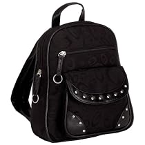 Gigi ChantalTM Black Jacquard Backpack/Purse