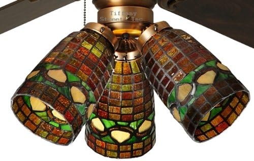 Tiffany Street 259540009 Autumn Acorns Stained Glass Ceiling Fan Shade (QTY One Shade)