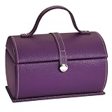 Davidt's - 702215 - Bo&icirc;te Bijoux Synth&eacute;tique - Fa&ccedil;on Vachette Violet - 18x12x12 cm - Int&eacute;rieur Parme