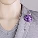 Men Lapel Flower Brooch Boutonniere Tuxedo Stick Pin Purple