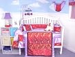 Lavender Paris Red Roses Silky 10pcs Baby Crib Bedding Set ** BELOW COST CLEARANCE! **