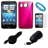 Hot Pink Metallic Crystal Hard Protector Snap On Case Cover for HTC Inspire ....