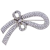 Pugster Vintage Bowknot Austrian Rhinestone Crystal Brooches & Pins