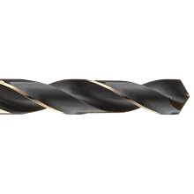 Precision Twist R56CO Cobalt Steel Reduced Shank Drill Bit, Black and Gold Oxide Finish, 1/2" Reduced Shank, 118 Degree Split Point