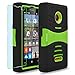 Microsoft Lumia 435 Case, INNOVAA Turbulent Armor Case W/ Free Screen Protector & Stylus Pen - Green/Black