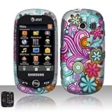 Pink Flower Blue Daisy Purple Wave Rubberized Design Snap on Hard Shell Cov ....