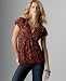 Calvin Klein Jeans Flutter Sleeve Fan Print Top