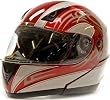 Adult Motorcycle Helmet Modular Flip Up Red