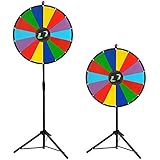 24" Color Prize Wheel Fortune w Folding Tripod Floor Stand Carnival Spinnig Game