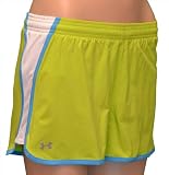Under Armour Women's UA Quickstep Running Shorts-Bright Green/Blue/White