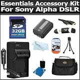 32GB Accessory Kit For Sony A55, A33 DSLR SLT A55, SLT A33 Includes 32GB High Speed SD Card + USB 2.0 Card Reader + Replacement Extended NP-FW50 (2200 mAH) Battery + Ac/Dc 110/220 Travel Charger + Deluxe Carrying Case + HDMI Cable + More