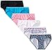 Fruit of the Loom Women's 6 Pack Assorted Cotton Low-Rise Hipster Panties