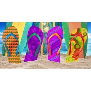 12 Flip Flops Beach Towels 30 X 60 Wholesale
