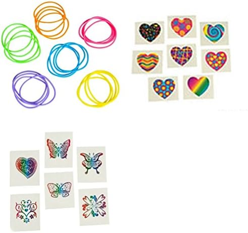 Neon Jelly Bracelets, Funky Heart Tattoos, & Rainbow Glitter Tattoos