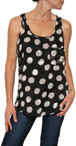 Urban Behavior Racer Back Dot Tank in Black Size XS