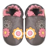 Momo Baby Soft Sole Baby Shoes - Floral Brown