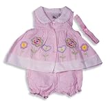 Tuti Fruiti - Newborn Baby Girls Sundress Set, Pink, White