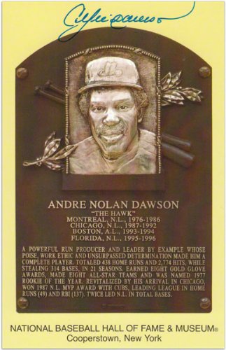 Andre Dawson Baseball Hall of Fame Plaque Autographed Picture Postcard