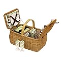 Retro Leaf 4 Person Wicker Picnic Hamper