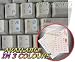 Danish Keyboard Stickers With Blue Lettering On Transparent Background