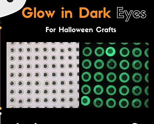 bangdan Craft Eyes Glow In Dark Halloween Flat Glue On Back, 8mm 50 PAIR (ship from usa)