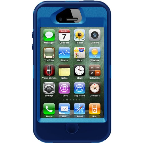 OtterBox Defender Series Case and Holster for iPhone 4/4S - Retail Packaging - Blue/Navy