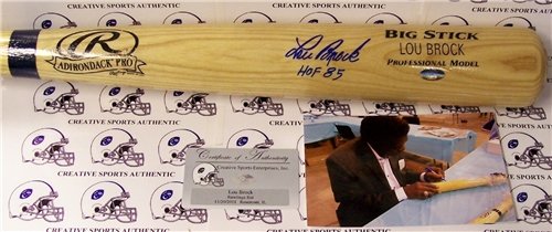 Lou Brock Autographed/Hand Signed Baseball Bat