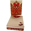 Red Butterfly Paisley Magnetic Closure Mini Notepad