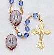 Crystal Rosary - Our Lady of Grace - 7mm Crystal Beads - 21in. Chain - Center Piece with Matching Lapel Pin - Gift Box Included - IMPORTED FROM ITALY