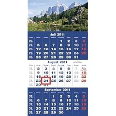 Zettler Dreimonatskalender 951 24x45cm Kalendarium 2011