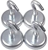 4 Neodymium Hook Magnets - Each Holds up to 50 Pounds