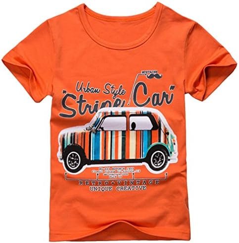 Toddle Baby Boys Car Cute Short Sleeve Summer Orange T Shirt 12 18 Months 1/6Y