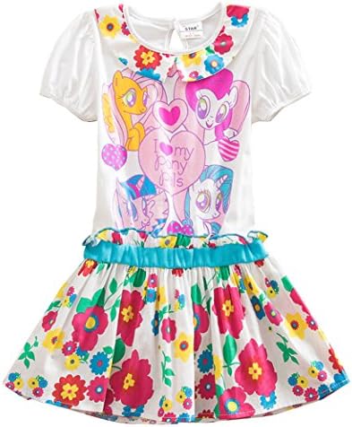 FOTTON Pretty My Little Pony Cartoon Flower Birthday Dress (5Y)