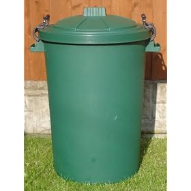 80/85 Litre Green Dustbin/Bin/Refuse Bin With Lockable Handles (made in the uk)