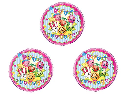 Set of Three...SHOPKINS BIRTHDAY PARTY Balloons Decorations Supplies Cupcake Cookie