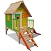 Spielhaus Stelzenhaus Hexenhaus Kinderspielhaus mit Podest und Rutsche