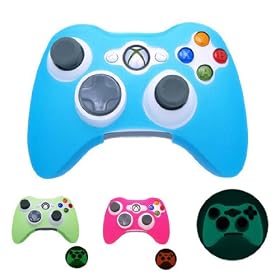 GLOW in DARK Xbox 360 Game Controller Silicone Case Skin Protector Cover (Many Colors Available)