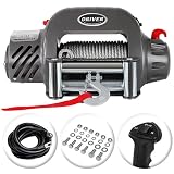 X12-TITANIUM Electric Heavy Duty Recovery Winch - 12,000 Pound Capacity - Wired Remote Control