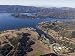 Aerial of Full Lake Casitas Reservoir and Campground, California Photographic Poster ...