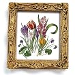 Crocus Bouquet - Gold Frame Magnet with pop-out easel (2-3/4" x 2-1/2")